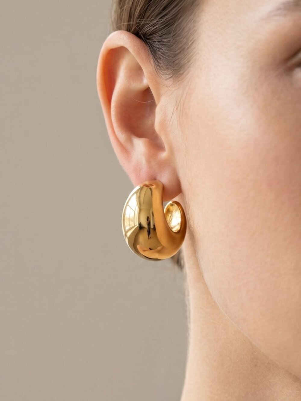 Chunky 18K Gold Plated Dome Hoop Bubble style Earrings – 2.5cm Statement Hoops